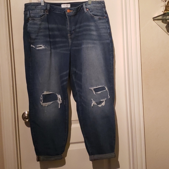 Lane Bryant Distressed Blue Jeans Size 18 - Picture 1 of 8